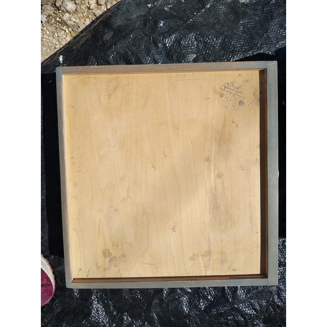 1920s Restored 1928 Antique Vanity Set With Mirror & Matching Wood Chair-Stamped Maker's Mark For Sale - Image 5 of 18