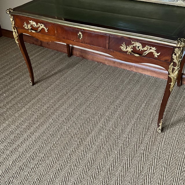 Desk 3 drawers Ormulu - Mounted bureau plat -PurchasedVia Margutta in Rome in 1985.Madein the French Louis. V Revival...