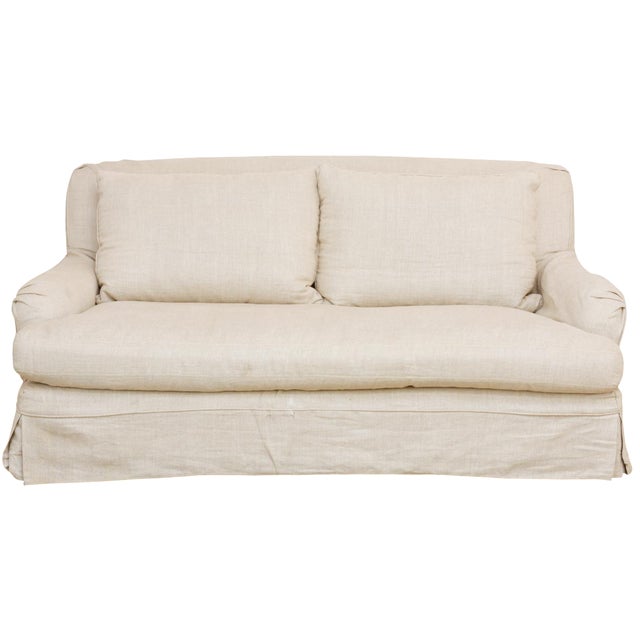 Restoration Hardware Linen English Arm Slipcover Sofa Chairish