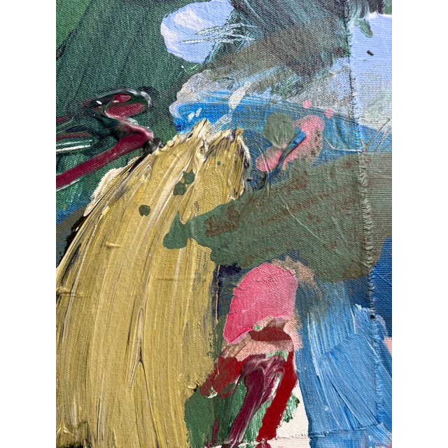 Textile Contemporary Abstract Acrylic & Textiles on Canvas "Running" by Marcus Aitken For Sale - Image 7 of 8