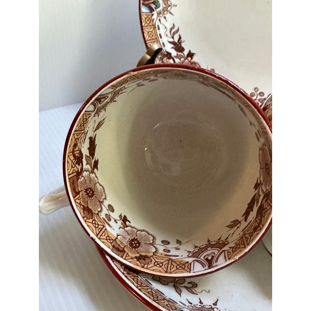 Antique 1880s Sarreguemine Kyoto France Tea Cup and Saucer Set for Two(2) For Sale - Image 14 of 18