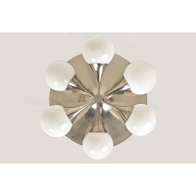 Metal Pendant Light with Opaque Glass Balls, Germany, 1960s For Sale - Image 7 of 10