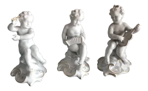 Schaubach Kunst Cherub Figurines With Gilded Accents