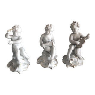 Schaubach Kunst Cherub Figurines With Golden Accents For Sale