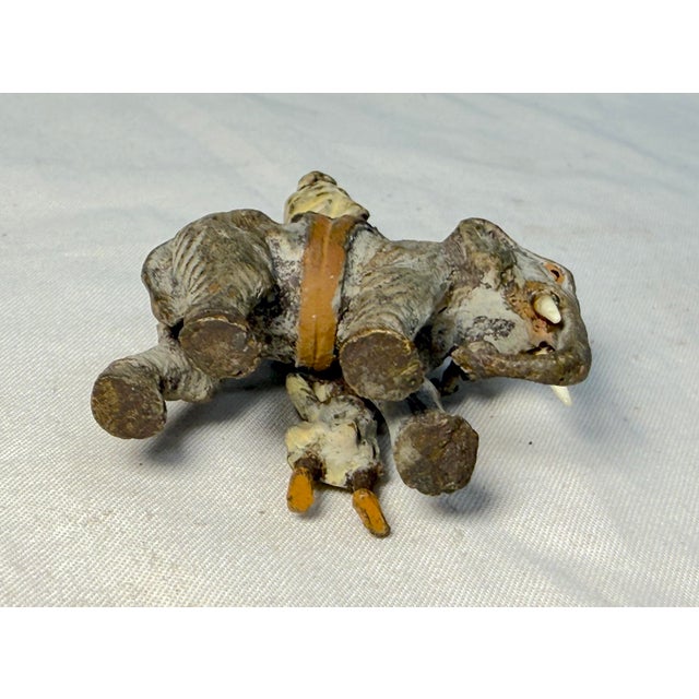 Bronze Antique 19th Century Mini Cold Painted Austrian Vienna Bronze Elephant Statue For Sale - Image 8 of 9