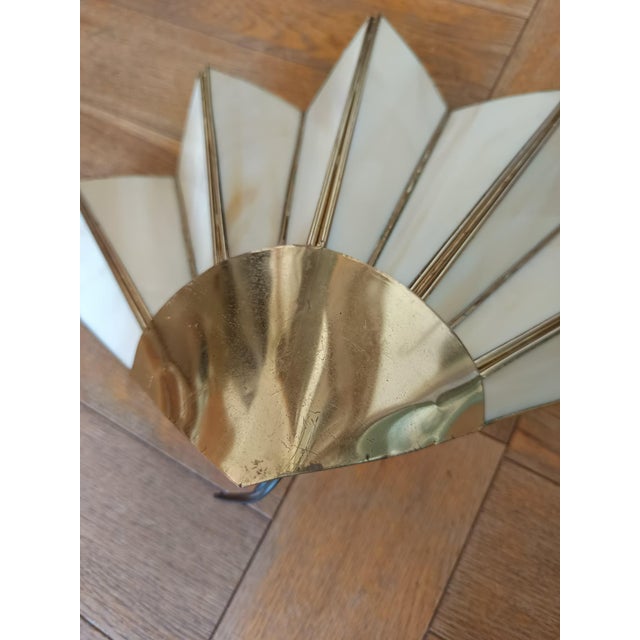 Glass Art Deco Fan Wall Sconce in Glass Paste, 1940s For Sale - Image 7 of 9