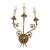 1950s Spanish French Neoclassical Cast Brass 3-Light Wall Sconce With Floral Rosettes For Sale