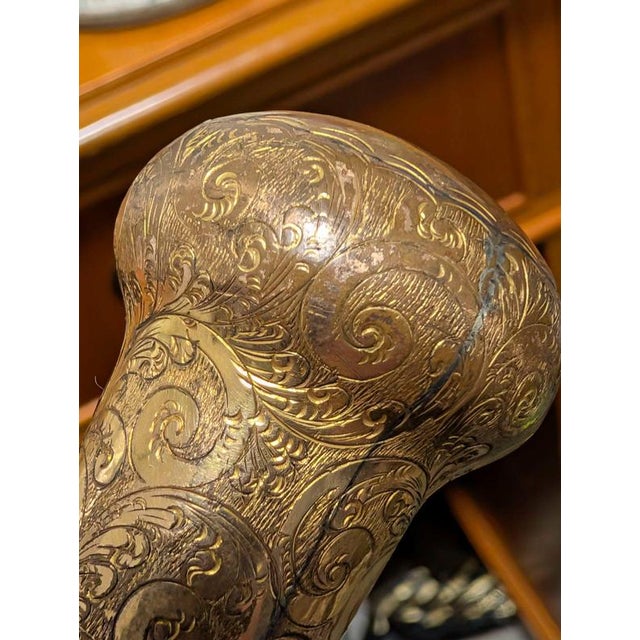 Late Victorian Engraved Gold-Filled Gentlemans Dress Cane, 1885 For Sale - Image 9 of 10