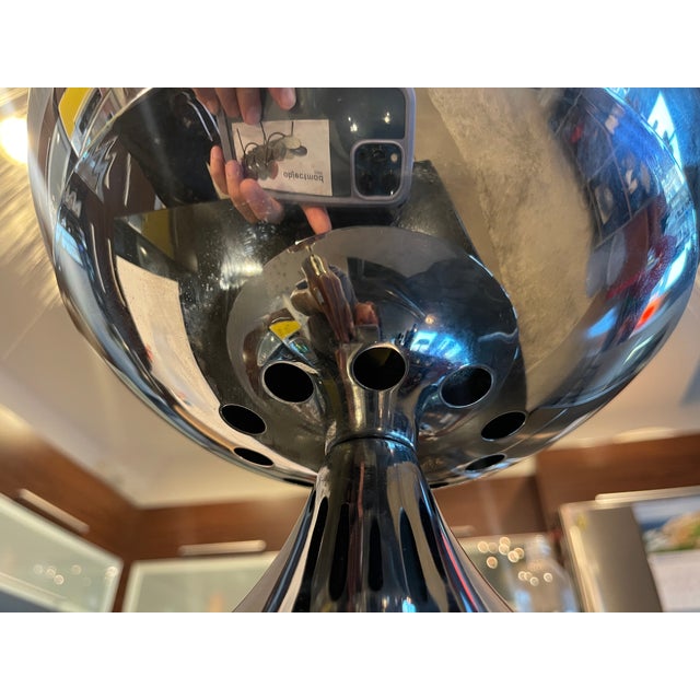 1970s Space Age Fantasia 4000 Fiber Optic Chrome Globe Lamp Saarinen Tulip Base For Sale - Image 9 of 12
