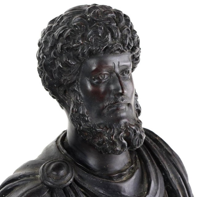 Roman Emperor Marcus Aurelius Bust in Bronze from Chiurazzi Naples For Sale - Image 3 of 11
