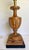 French Country Vintage Neoclassical Whitewashed Carved Wood Urn Table Lamp With Black Shade For Sale - Image 3 of 11