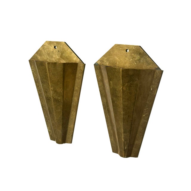 These are genuine Art Deco wall sconces, which are absolutely stunning and a complete one of a kind. Due to age they have...