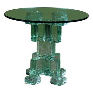 Postmodern Glass Bistro Table For Sale