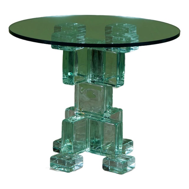 Postmodern Glass Bistro Table For Sale
