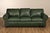 Green Green Leather Sleeper Sofa with Nailhead Trim For Sale - Image 8 of 18