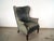 Baker Furniture Company Mid-Century Modern Style Butterfly Leather Wingback Chair For Sale - Image 4 of 12