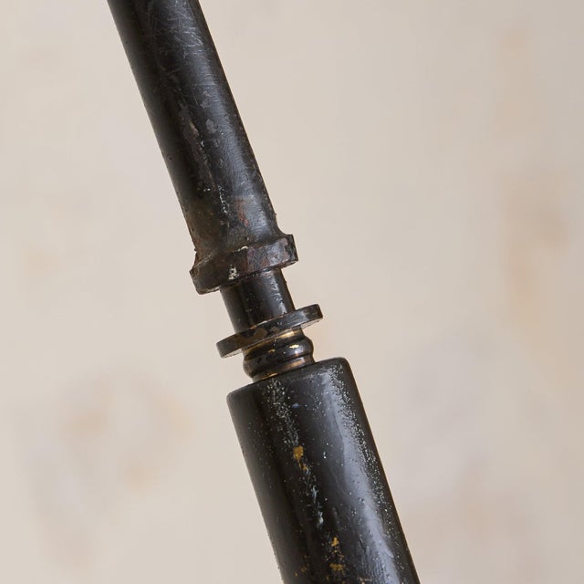 Black French Artisan-Made Iron Potence Wall Light, 1960s For Sale - Image 8 of 8