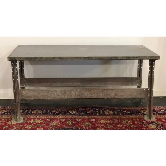 1940s 1940s Industrial Steel/Metal Worktable For Sale - Image 5 of 8