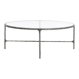 Jessa Oval Metal Coffee Table - Silver For Sale