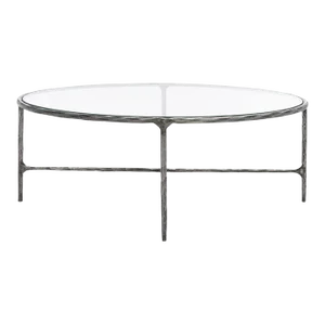 Jessa Oval Metal Coffee Table - Silver