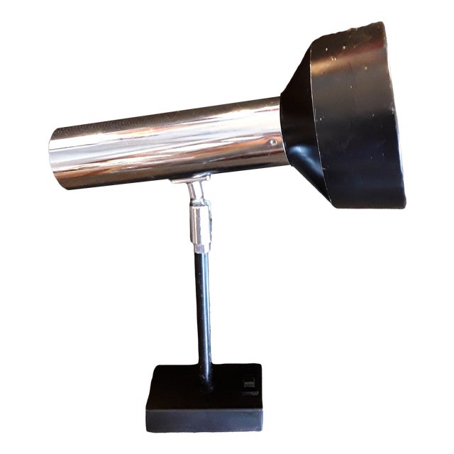 Vintage German Adjustable Wall Spotlight in Black Plastic & Chrome-Plated Metal from Staff, 1970s For Sale