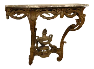 1760 French Louis XV Period Carved Wood Console Table