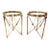 Pair of Jansen Design Steel and Brass Side Tables For Sale