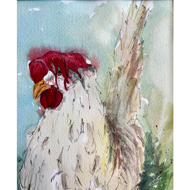 Giclee Print Watercolor Painting of “My Chicken Floppy” For Sale - Image 4 of 10