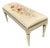 Rectangular Vintage Bench With Tapestry Top For Sale