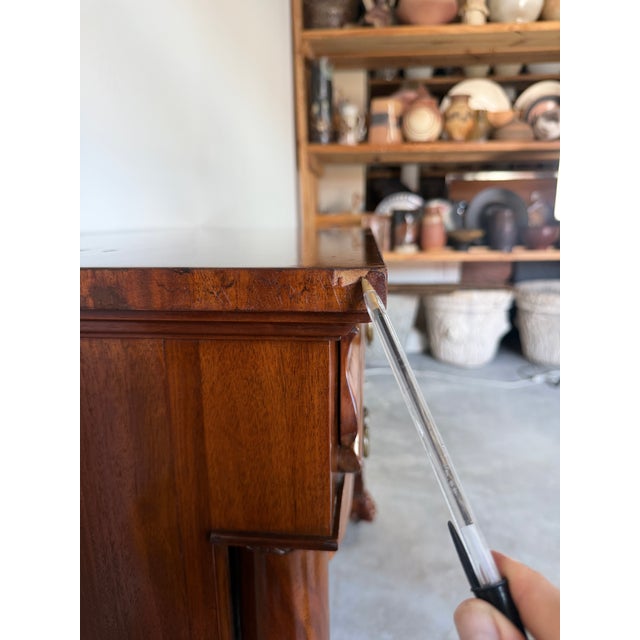 Antique Empire Style Console Table With Carved Paw Feet & Casters For Sale - Image 14 of 17