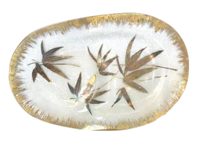 Vintage 24kt Gold Dorothy Thorpe Chip and Dip Bowl