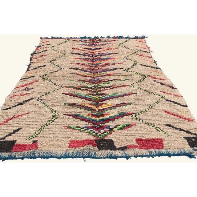 Tribal Vintage Azilal Boucherouite Moroccan Rug, 03'07 X 07'01 For Sale - Image 3 of 10