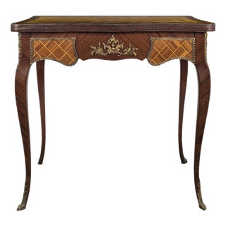 Louis XV Style Marquetry and Gilt Bronze Gaming Table For Sale