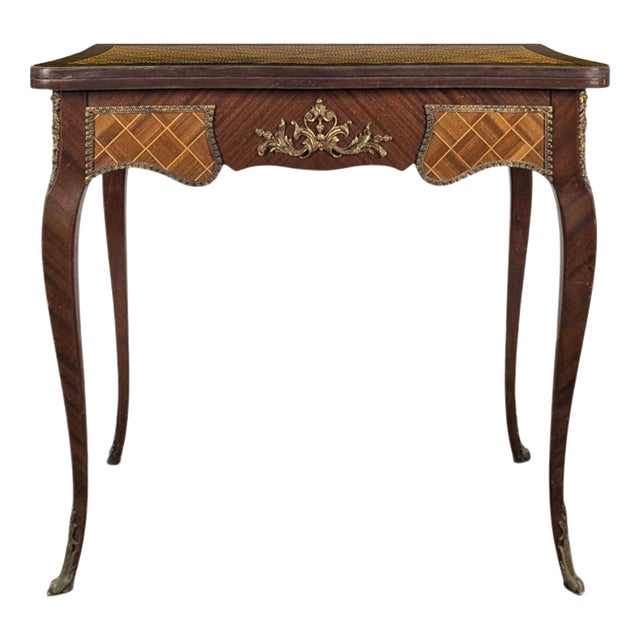Louis XV Style Marquetry and Gilt Bronze Gaming Table For Sale