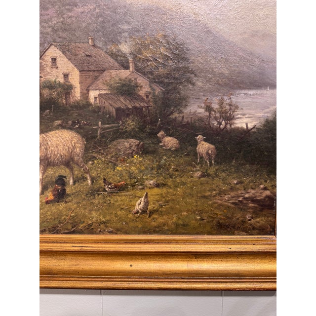 19th Century American Oil on Canvas Sheep For Sale In Nashville - Image 6 of 11