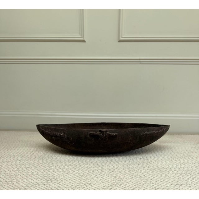 Brown 20th Century Wooden Feasting Bowl For Sale - Image 8 of 9
