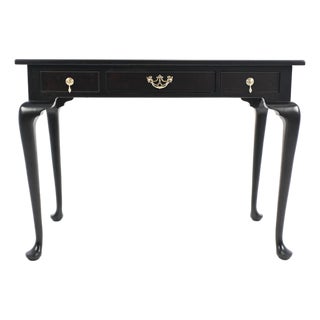 Kittinger Ebonized Mahogany & Burl Wood Writing Desk / Console | Newly Refinished For Sale