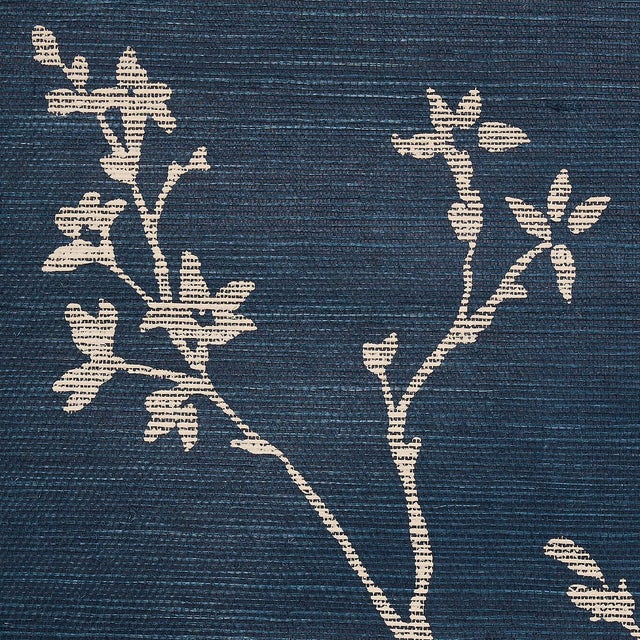 Contemporary SAMPLE - Schumacher Twiggy Sisal Wallpaper In Indigo For Sale - Image 3 of 4