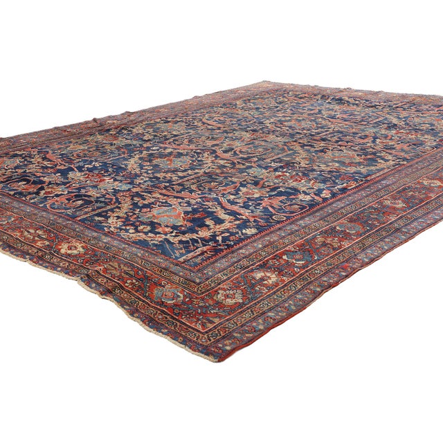 78652 Late 19th Century Antique Persian Sultanabad Rug, 08'10 x 11'04. Woven with an air of grandeur and steeped in...