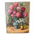 20 Th C Original Oil on Board Still Life With Roses Painting For Sale