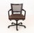 Promemoria Caffe Ufficio Executive Chair, leather upholstered seat, caned back. 35" H x 25" W x 25" D; seat: 21" H....