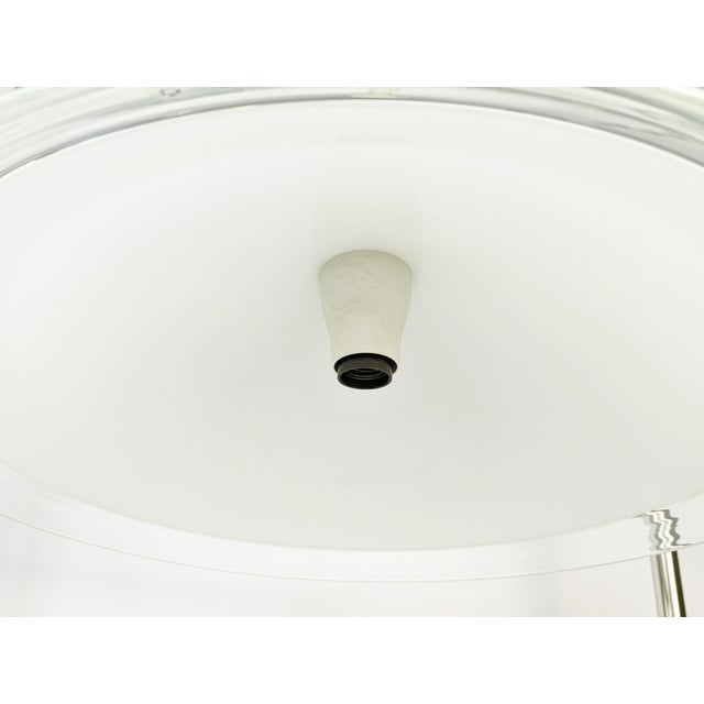 Clear & White Murano Glass Melania Pendant Lamp by Renato Toso for Leucos, 1970s For Sale - Image 3 of 14