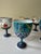 Japanese Mid 20th Century Set of 5 Japanese Porcelain Footed Sake Goblets — Hand-Painted, Arita Style — Autumn, Garden & Egyptian Motifs For Sale - Image 3 of 8