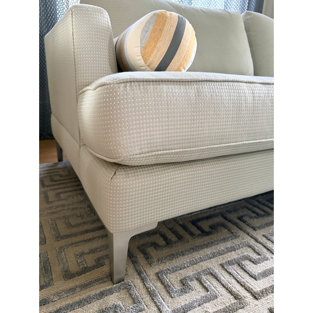 Blue Robert Allen Two Seat Sofa For Sale - Image 8 of 9
