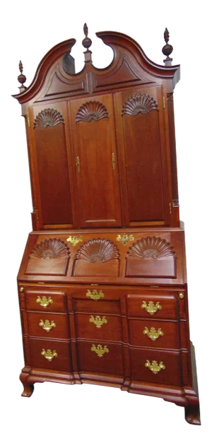 Goddard Townsend Benchmade Chippendale Mahogany Blockfront Secretary Desk