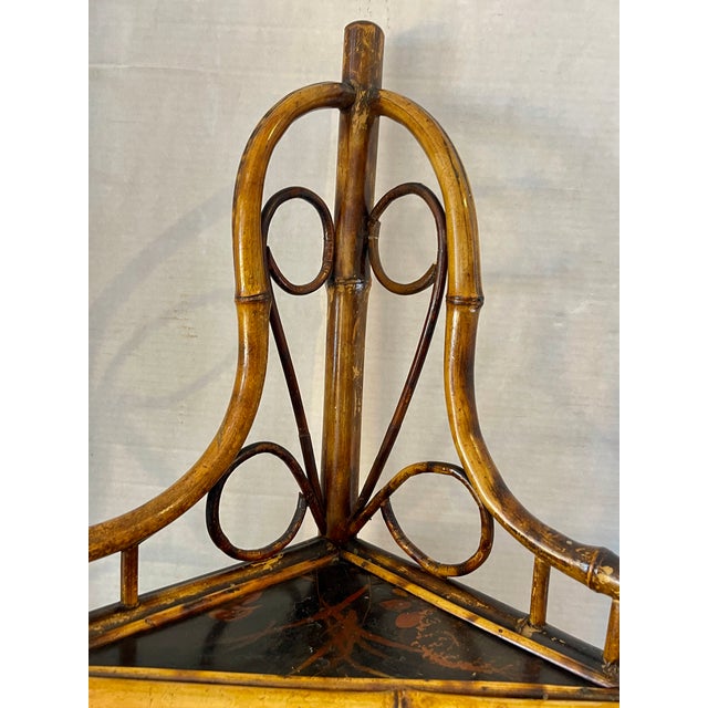 Antique French Bamboo & Lacquer Corner Cabinet, c.1870 For Sale - Image 13 of 17