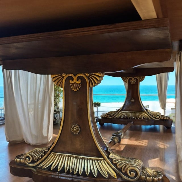 French Provincial 1990s Armando Rho Lake Como Italy Import Rare 7p Dining Table Set 6 Side Chairs For Sale - Image 3 of 12