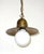 Antique Brass and Glass Pendant Lamp, 1950s For Sale - Image 6 of 9