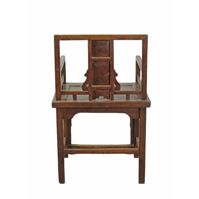 Hand Carved Back Chinese Antique Arm Chairs - Set of 2 For Sale - Image 9 of 12