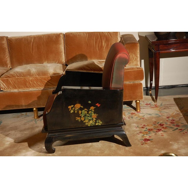 1920s Pair of Hand-Painted Chinoiserie Armchairs For Sale In Los Angeles - Image 6 of 7